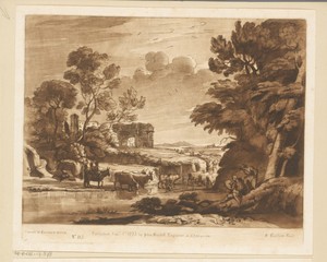 Landschap met de Triomfboog van Constantijn, het Colosseum en tekenaar