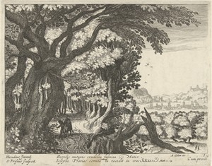 Landschap met de vlucht naar Egypte