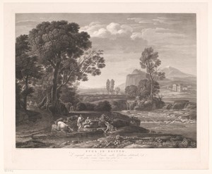 Landschap met de vlucht naar Egypte