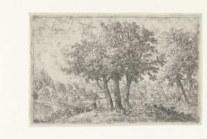 Landschap met drie bomen