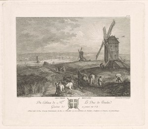 Landschap met drie molens