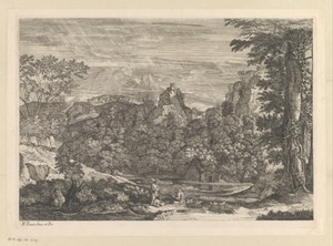Landschap met drie monniken
