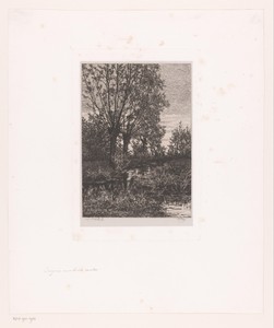 Landschap met drie wilgen langs het water