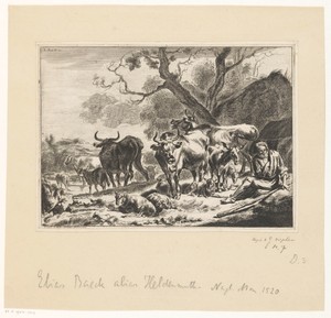 Landschap met een herder met vee