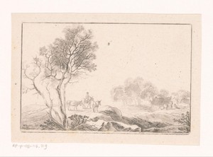 Landschap met een herder te paard