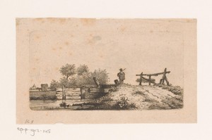 Landschap met een houten brug bij Ekeren