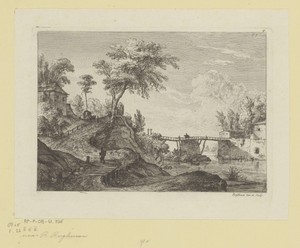 Landschap met een houten brug