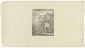 Landschap met een huis op palen