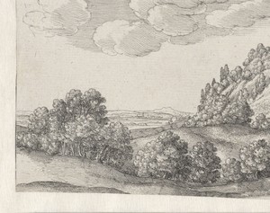 Landschap met een kasteel op een heuvel