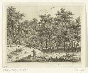 Landschap met een liggende en een staande man