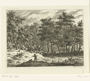 Landschap met een liggende en een staande man