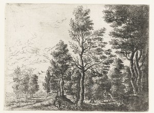 Landschap met een man met een ezel