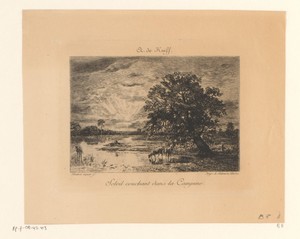 Landschap met een ondergaande zon