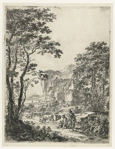 Landschap met een ossewagen, gezicht tussen Ancona en Senigallia