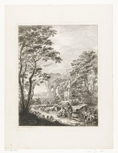 Landschap met een ossewagen, gezicht tussen Ancona en Senigallia