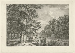 Landschap met een paar aan de oever van het Gein