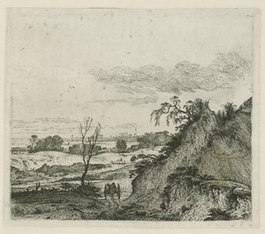 Landschap met een paard met wagen