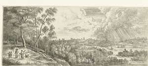 Landschap met een regenbui