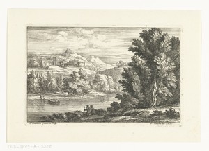 Landschap met een rivier en een burcht