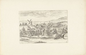 Landschap met een rivier en een windmolen
