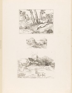 Landschap met een slapende nimf op de rug gezien