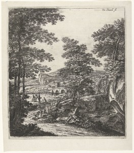 Landschap met een stenen brug