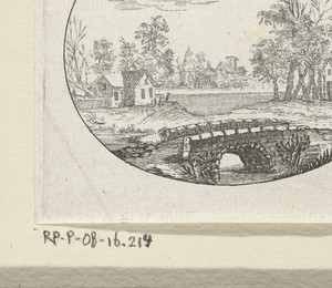 Landschap met een stenen brug