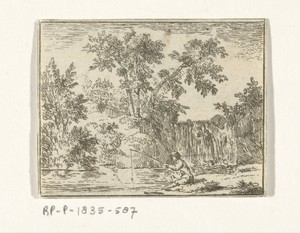 Landschap met een visser