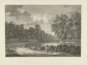 Landschap met een visser aan de oever van het Gein