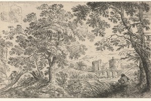 Landschap met een visser