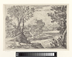 Landschap met een vrouw, man en kind