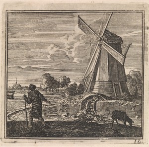 Landschap met een watermolen