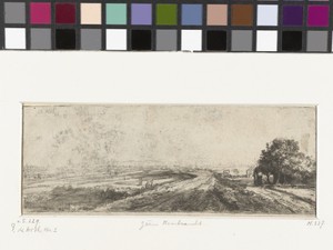 Landschap met een weg over een dijk