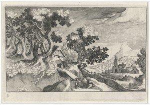 Landschap met enkele gebouwen