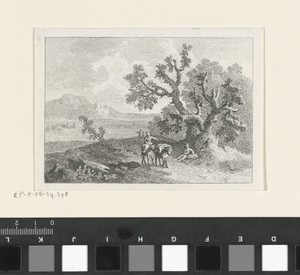 Landschap met figuren en lastdieren