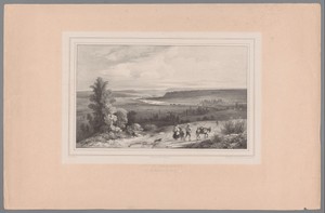 Landschap met figuren en pakezel