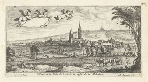 Landschap met gezicht op Corbeil