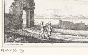 Landschap met gezicht op het Zevengebergte bij Bonn