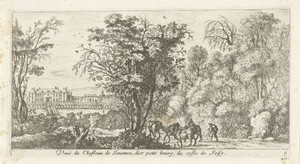 Landschap met gezicht op kasteel