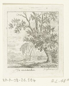 Landschap met grafmonument