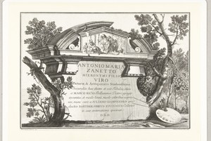 Landschap met grafmonument