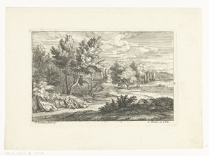 Landschap met grafmonument