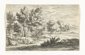 Landschap met grafmonument