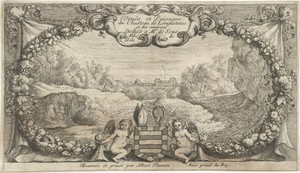 Landschap met guirlande