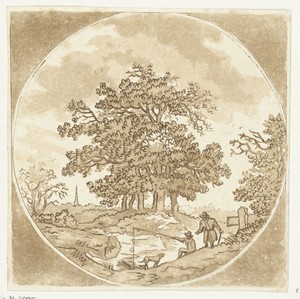 Landschap met hengelaar