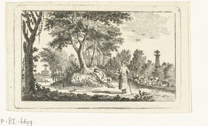 Landschap met herder en herderin