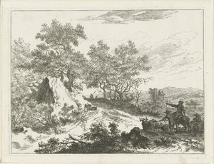 Landschap met herders en ruïne