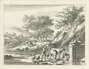 Landschap met herders en vee