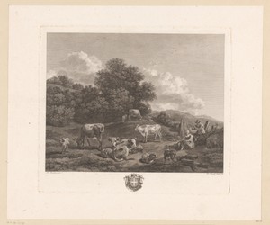 Landschap met herders en vee