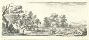 Landschap met hertenjacht